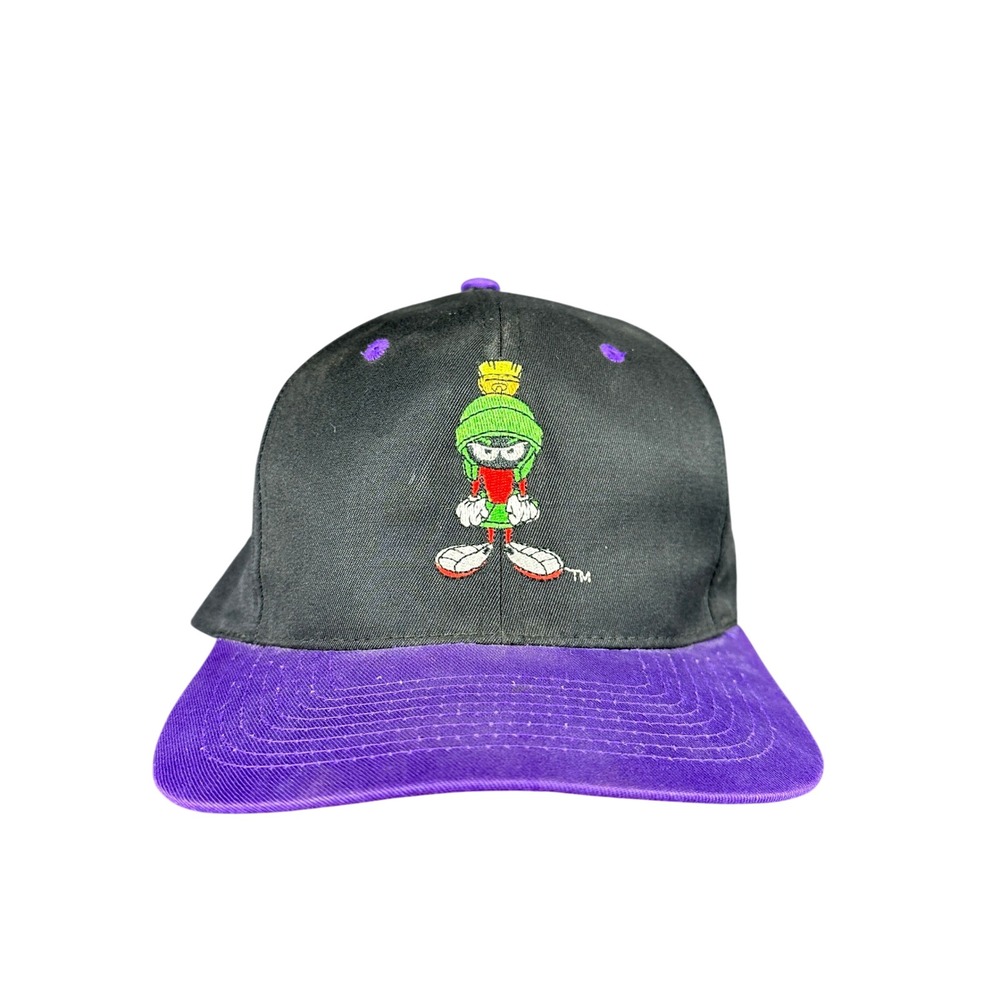 Vintage 1993 Marvin the Martian Looney Tunes Snapback Hat Drew Pearson Black